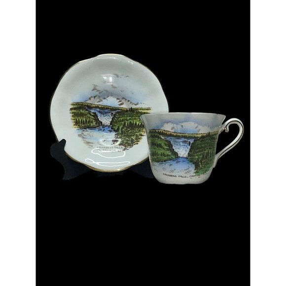 Taylor & Kent Bone China Kakabeka Falls, Canada Teacup & Saucer - Picture 1 of 5